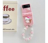 Funda con correa de mano protectora con bisagra y figura de Sanrio Cinnamoroll para Galaxy Z Flip 5 4 3 A98, un personaje popular en Corea