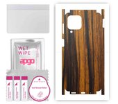 apgo Protective Skin Sticker for the back+sides compatible with Samsung Galaxy M53 5G, Full Wrap Film, Foil, Vinyl - Pattern Tigerwood