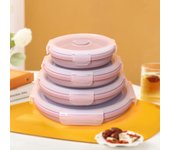 4 fiambreras plegables de silicona para microondas, portátiles, para guardar alimentos, ensaladas y frutas, vajilla para picnic.