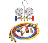 Juego de manómetro de colector de refrigerante, juego de refrigeración de aire acondicionado, herramientas de aire acondicionado, manguera y gancho para R12 R22 R404A R134A blanco