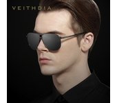 VEITHDIA Gafas de sol vintage para hombre, lentes polarizadas UV400, gafas de sol para hombre/mujer V3028 negro