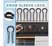 Bloqueo de perilla de estufa de gas, protector para bebés, protector de cocina, bloqueo de tapa de perilla de horno, seguro para niños (negro) One Size negro