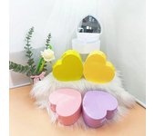 Caja de almacenamiento para manualidades para niños con espejo de doble capa y forma de corazón de Candy Macalline amarillo