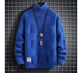 Suéter grueso y cálido de cuello alto para hombre, suéteres casuales ajustados de estilo coreano puro de invierno de alta calidad para hombre, jersey de punto suelto de marca de moda M blanco