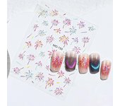 1 pieza de pegatinas para uñas con láser de fuegos artificiales, 3D, autoadhesivas, con diseño de fuegos artificiales de colores florecientes, para decoración de uñas, diseño de Año Nuevo. T802-150
