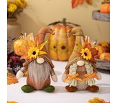 Gnomo de peluche de otoño, lindo gnomo sin rostro, decoración de granja para Acción de Gracias, vacaciones de cosecha de otoño F