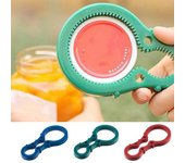 Abrelatas multifuncional de goma de botella pequeña de cocina antideslizante 3 en herramienta 1 naranja