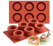 Molde redondo para tartas, moldes para decorar tartas, moldes de silicona, herramientas para hornear tartas, moldes para mousse y jabón, bandeja 3D para tartas, bandeja para hornear de cocina. rojo