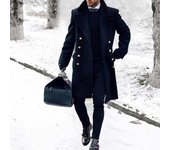 Abrigo de lana grueso de longitud media y larga para hombre Nizi de otoño e invierno. S