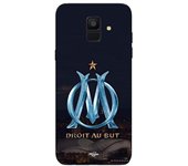 Coque maniacase pour Samsung Galaxy A8 2018 OM logo bleu et dorée stade