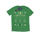 Harry Potter Mens Christmas Pattern T-Shirt L bosque verde
