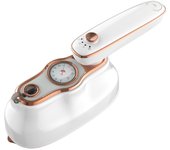 Vaporizador de viaje portátil para ropa 2 en 1, máquina de planchar en seco y húmedo, compacto de calentamiento rápido de 20s US Plug beige