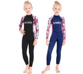 Traje de buceo para niños y niñas, traje de neopreno para mantener el calor, traje de baño de manga larga con protección UV, protector solar chi XXL