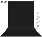 Fondo de fotografía PULUZ de 1 m x 2 m de grosor para estudio fotográfico negro