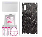 apgo Protective Skin Sticker for the back+sides compatible with Samsung Galaxy A50, Full Wrap Film, Foil, Vinyl - Pattern Carbon Black Pixel