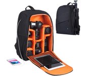 Mochila PULUZ para exteriores, bolsa impermeable portátil, mochila de doble hombro a prueba de arañazos para DSLR gris