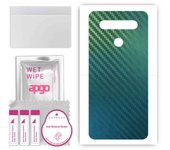 apgo Protective Skin Sticker for the back compatible with LG K51S, Wrap Film, Foil, Vinyl - Pattern Carbon Chameleon CAKA1