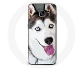 Coque pour samsung galaxy S6 edge Husky Blanc de Sibérie Yeux Bleus