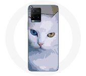 Coque pour Vivo Y21s 2021 / Y21 2021 Turc de van Chat oeil bleu et oeil jaune