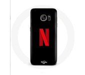 Coque pour Samsung Galaxy S6 edge Netflix Logo rouge fond noir