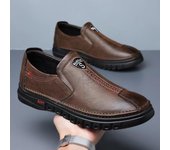 Moda Primavera Verano Zapatos de Hombre Zapatos de Cuero de Negocios Suela Suave Zapatos Casuales de Mediana Edad Baja 39 negro