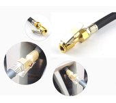 Inflador de neumáticos digital para automóvil con manómetro de 200 psi, mandril de aire, medidor de inflado de neumáticos de alta precisión negro