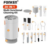 Fonken-Kit de limpieza 20 en 1, limpiador de teclado de ordenador, cepillo, Herramientas de limpieza de auriculares, Kit de extracción de teclas blanco