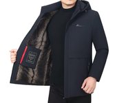 Abrigo de algodón de terciopelo grueso de invierno para hombres, ropa de invierno para papá, abrigo de algodón de mediana edad, chaqueta de algodón cálida M