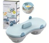 Escalfador de huevos para microondas, 2 cavidades, de silicona, para huevos duros y escalfados, utensilios de cocina, tazas para huevos escalfados azul
