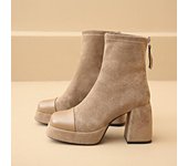 Botas de moda callejera con cremallera trasera para hombre pequeño con tacones altos y temperamento de moda para mujer 2024 34