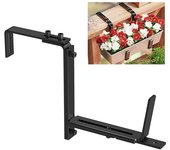 Barandilla de cubierta Soporte de caja de macetero ajustable Fuerte soporte de carga A prueba de herrumbre Resistente a la corrosión Soporte de caja de ventana universal Soporte de caja de flores 1pc