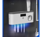 Esterilizador de cepillos de dientes con luz ultravioleta y carga inalámbrica por USB gris