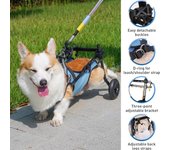 Silla de ruedas para mascotas, perro, gato, osito de peluche, soporte para patas traseras, coche para personas con parálisis, coche para rehabilitación, cochecito asistido XS