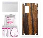 apgo Protective Skin Sticker for the back+sides compatible with Realme 8 5G, Full Wrap Film, Foil, Vinyl - Pattern Tigerwood
