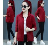 Abrigos de lana de lana de doble cara para mujer, chaquetas cortas gruesas y cálidas con cuello levantado, sudadera informal con bolsillo y cremallera, Otoño Invierno XL