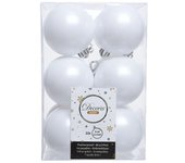 Caja de 12 Bolas Blancas decorativas para Árbol de NaVidad Ø6Cm