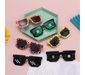 Adultos Adolescentes Gafas Decorativas de Fiesta Disco Gafas Gamer Robot Gafas de Mosaico Pixeladas C3