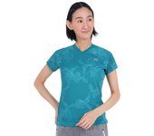 Camisa de manga corta para juego verde pavo real M [YONEX] para mujer (502)