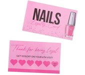 10/50 piezas de tarjetas de presentación para uñas, tarjetas de papel para fidelización de uñas, tarjetas de descuento para uñas, accesorios para uñas, herramientas 50pcs
