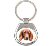 English setter, Lawerack, Laverack - geometric keychain with a photo and the inscription Art-Dog blanco