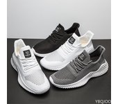 Zapatillas de correr para hombre, zapatillas cómodas transpirables, zapatillas de tenis para hombre, zapatos deportivos informales ligeros, antideslizantes con cordones para hombre 39 blanco
