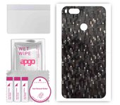 apgo Protective Skin Sticker for the back compatible with Xiaomi Mi A1 (Mi 5X), Wrap Film, Foil, Vinyl - Pattern Carbon Black Pixel
