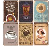 Placa de café fresco Vintage, cartel de estaño de Metal, cartel Retro de bebida de café, pegatinas de pared para cafetería, tienda, restaurante, decoración de la habitación del hogar 20x30cm