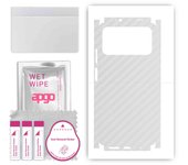 apgo Protective Skin Sticker for the back+sides compatible with Xiaomi Poco M3, Full Wrap Film, Foil, Vinyl - Pattern Transparent Carbon