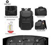 OZUKO Nueva Mochila para Hombres Ocio de Negocios Bolsa para Computadora de 15.6 Pulgadas Mochila Deportiva de Viaje 46X17X30CM gris pizarra