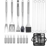 Juego de parrilla de acero inoxidable para 20 piezas, combinación de barbacoa doméstica para exteriores, bolsa de tela Oxford, utensilios para barbacoa, herramientas para barbacoa