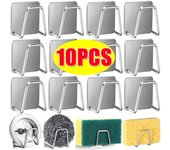 Rejilla para esponja de fregadero de cocina, soporte de almacenamiento de drenaje de acero inoxidable, bola de alambre autoadhesiva, organizador de secado de cepillos de trapo, ganchos de pared para fregadero 1pcs