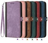 Funda de moda con cordón para Honor X6A X6B X50i 70 90 200 Lite Pro Plus Smart 4G 5G, funda de cuero PU con ranura para tarjetas, soporte y billetera abatible. Honor 70 azul
