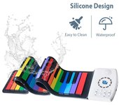 Teclado de piano digital portátil y plegable con teclado enrollable de 49 teclas con recargable varios colores