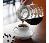 Cafetera Leeseph de vidrio transparente de 350/600 ml con tapa para compartir, accesorios para cafeteras espresso